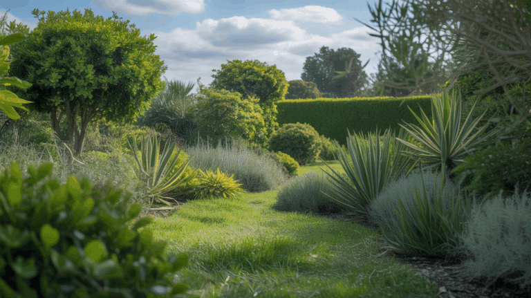 jardin luxuriant ensoleille