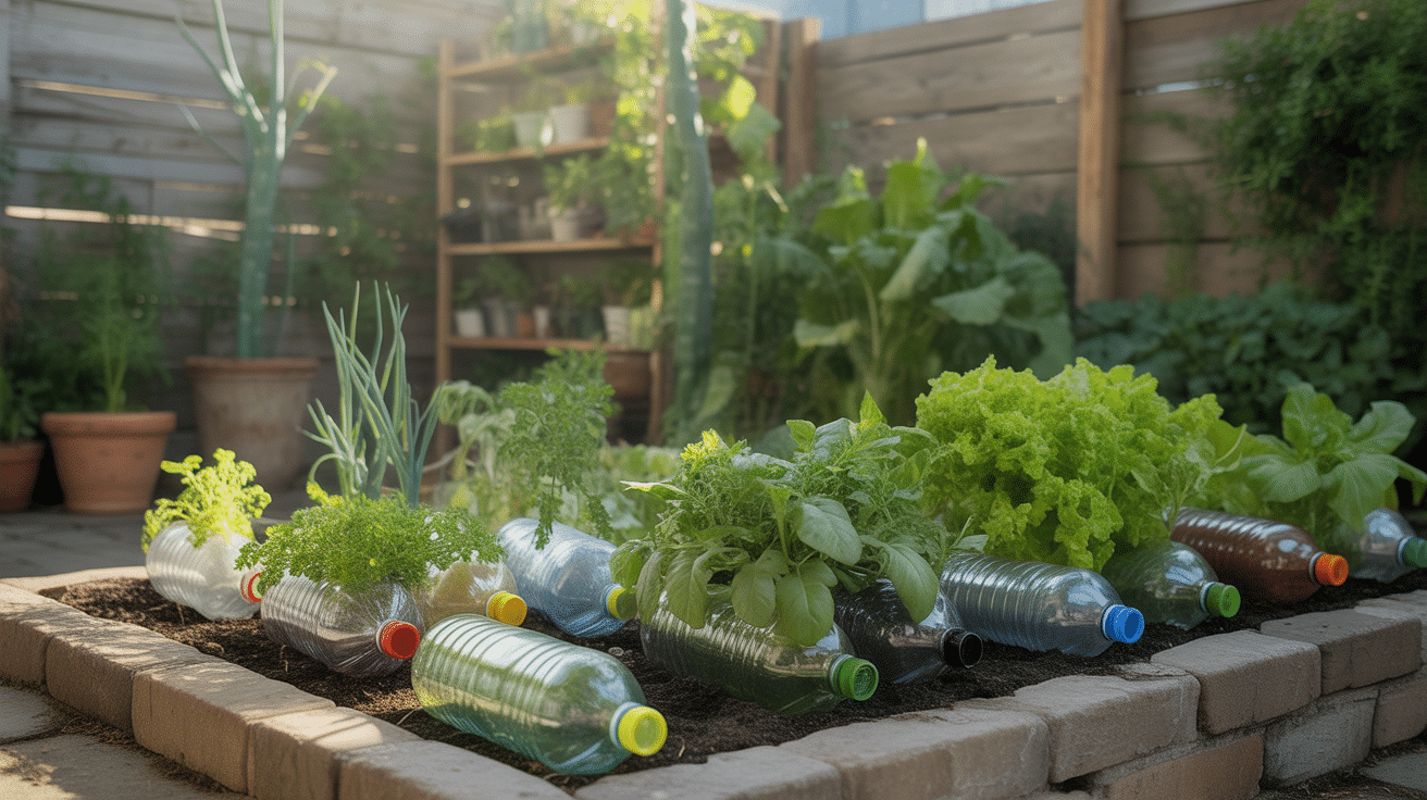 legumes dans bouteilles recyclees